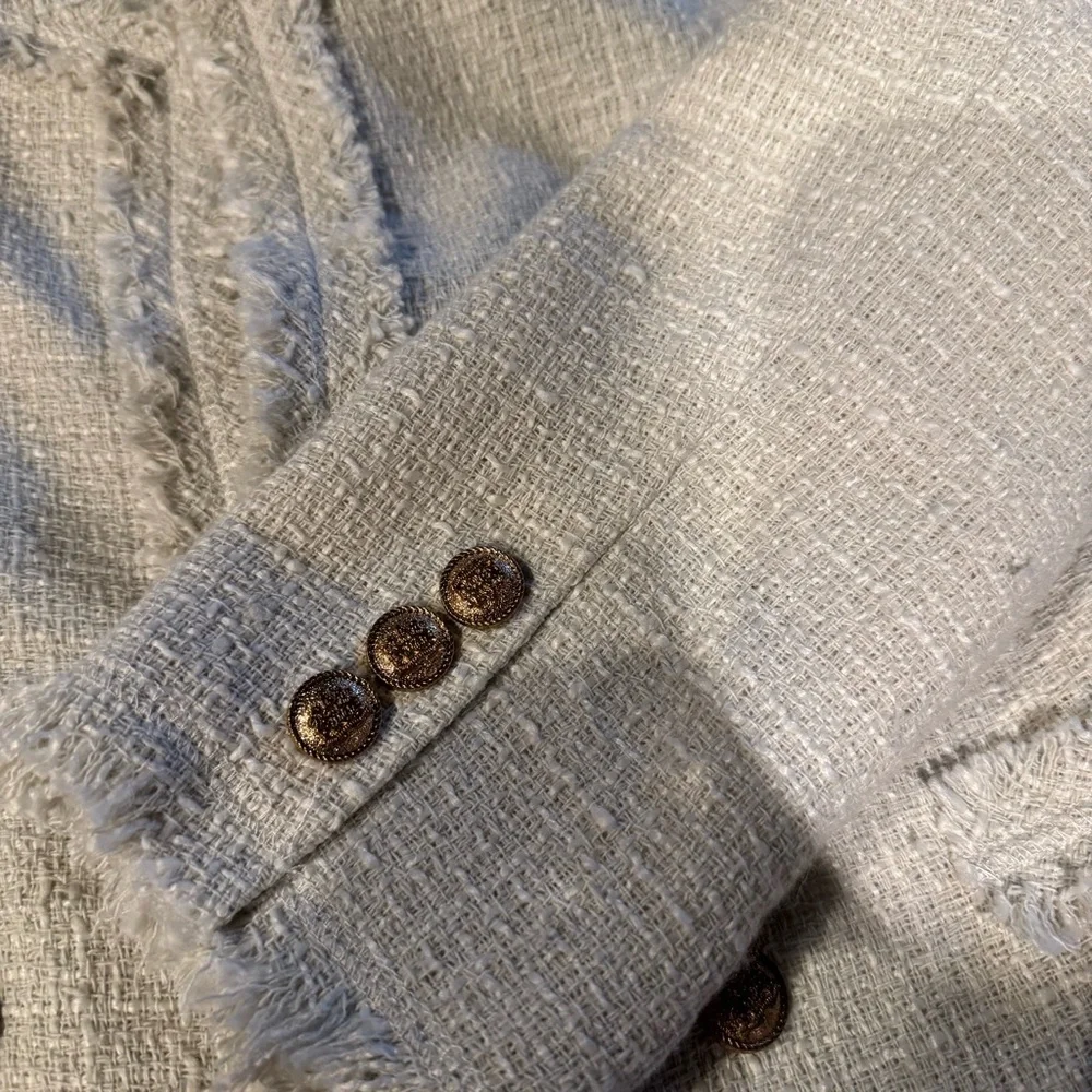 Vintage Cream Textured Jacket with Gold Buttons - Picture 8 of 8